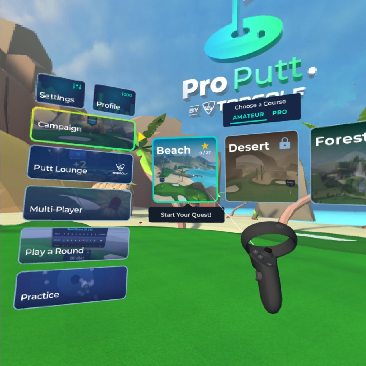 Oculus Quest版《Pro Putt》高尔夫