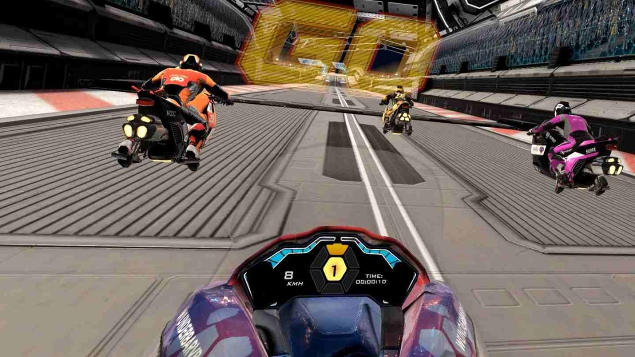 Meta Quest 游戏《悬浮摩托车竞赛》VRacer Hoverbike